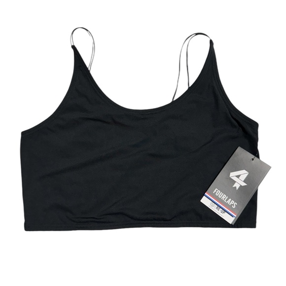 Fourlaps Poise Longline Sports Bra Womens Size Large Black NWT Athletic Yoga - Picture 1 of 15